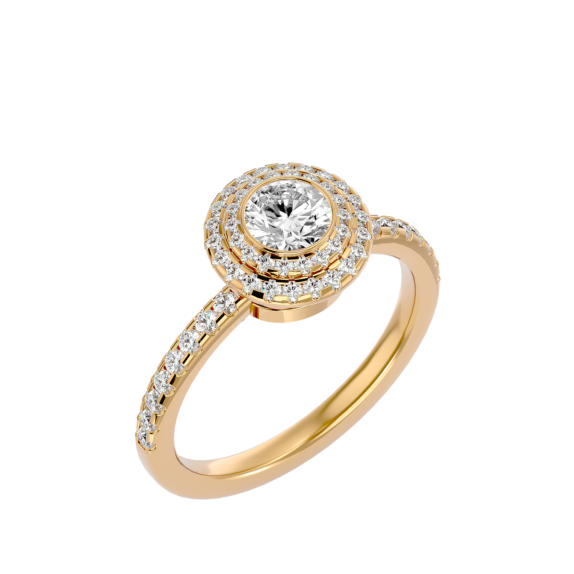 Crestora Solitaire Halo Ring