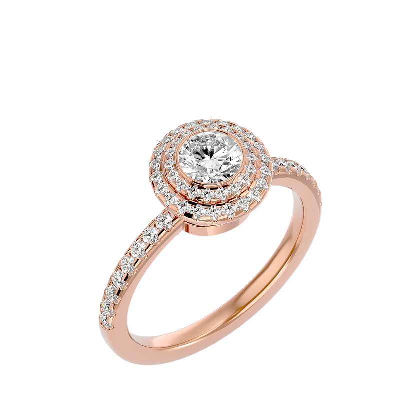Crestora Solitaire Halo Ring
