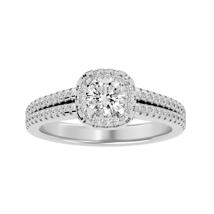 Mirela Solitaire Halo Ring