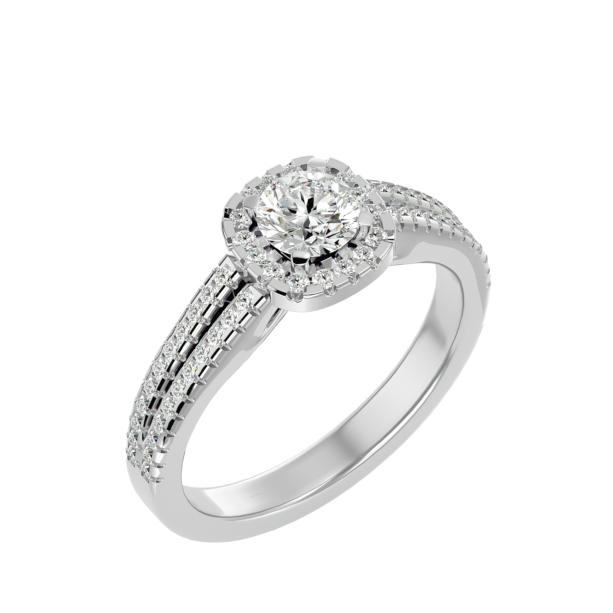 Mirela Solitaire Halo Ring
