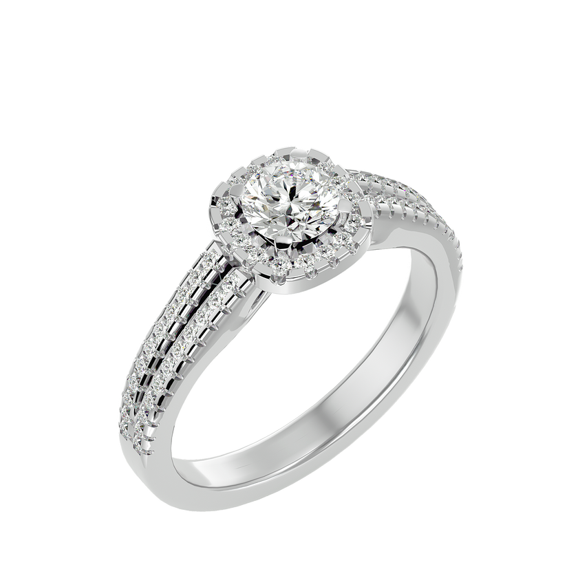 Mirela Solitaire Halo Ring