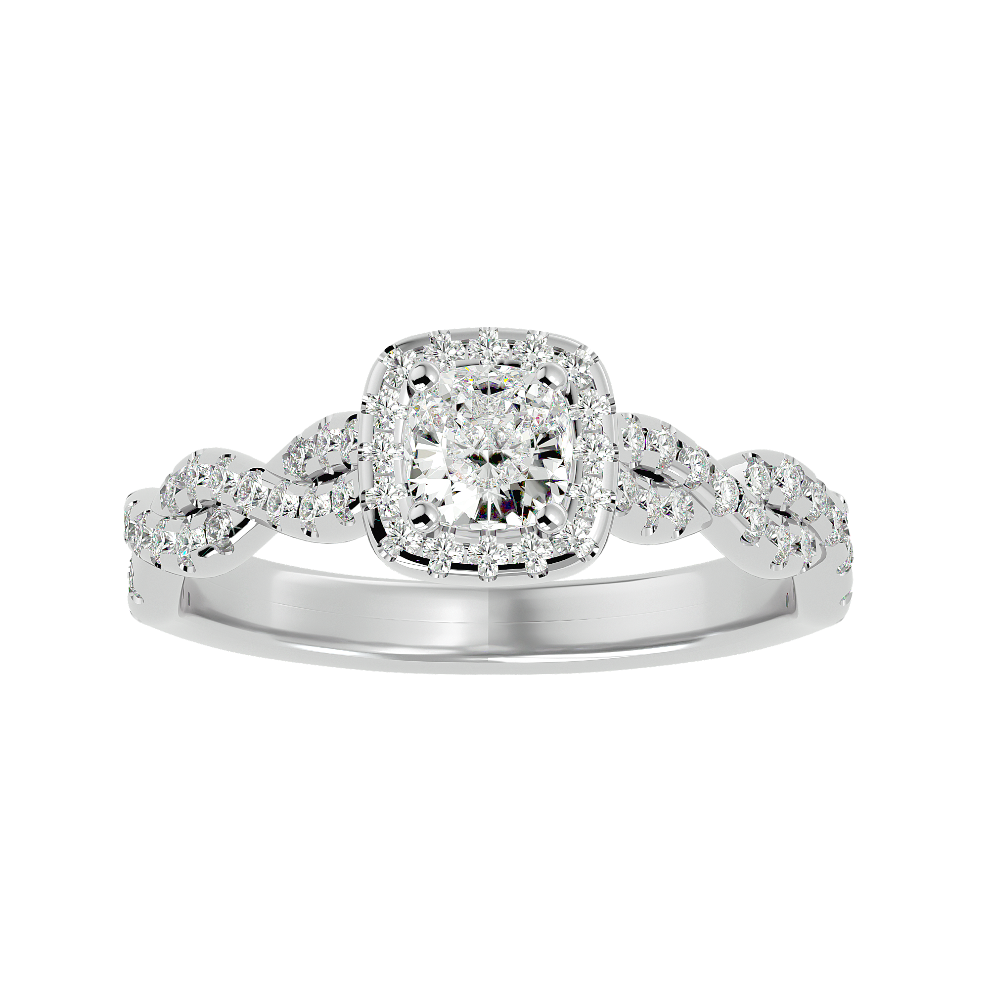 Eva Solitaire Halo Ring