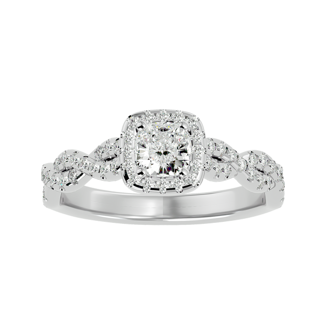 Eva Solitaire Halo Ring