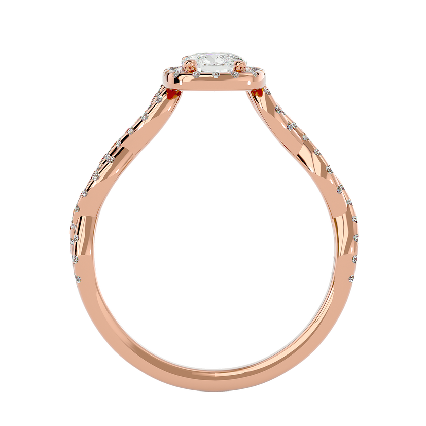 Eva Solitaire Halo Ring