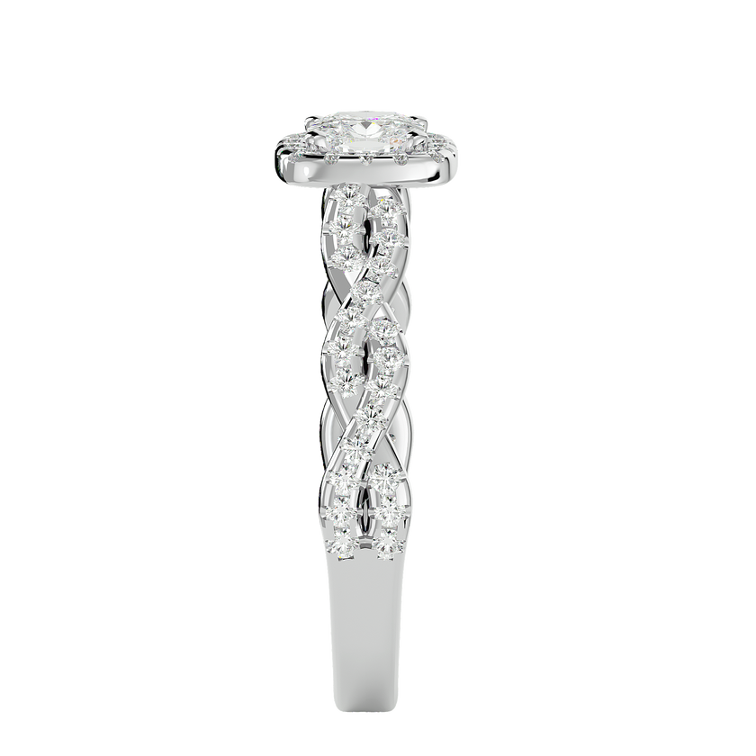 Eva Solitaire Halo Ring