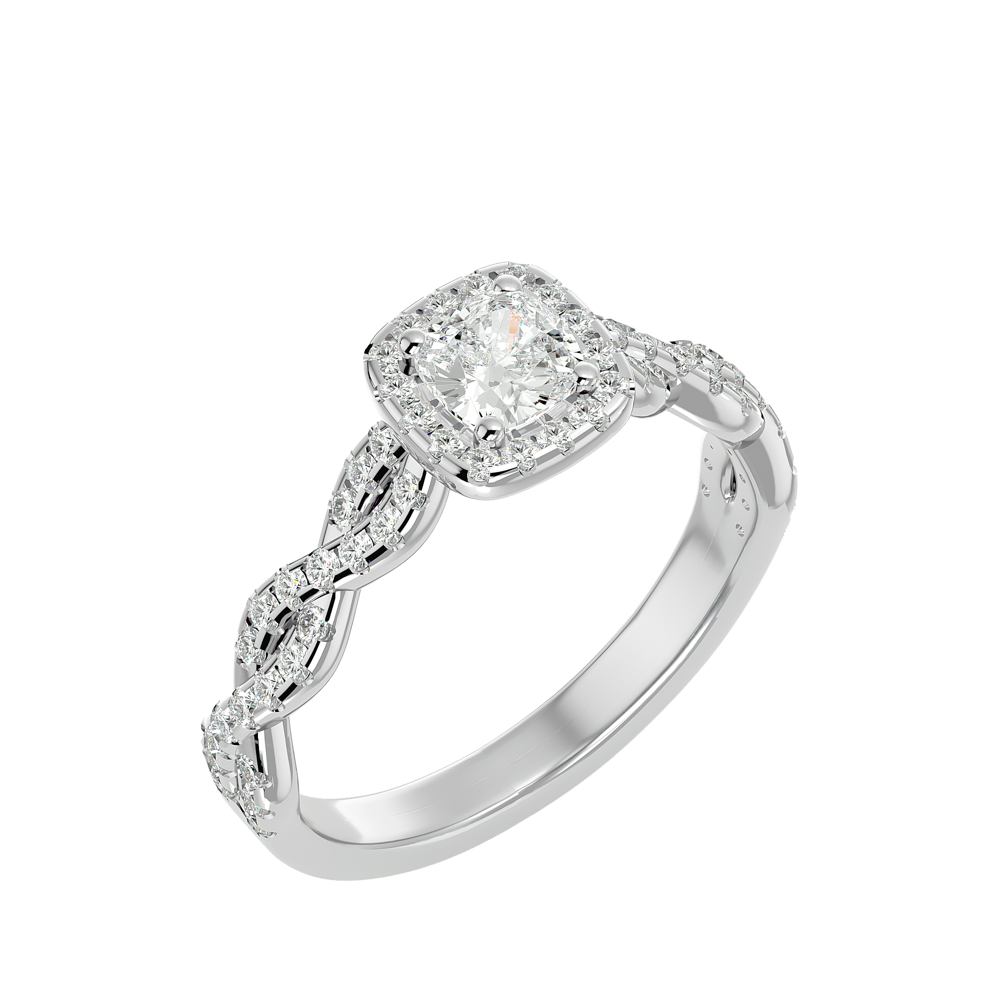 Eva Solitaire Halo Ring