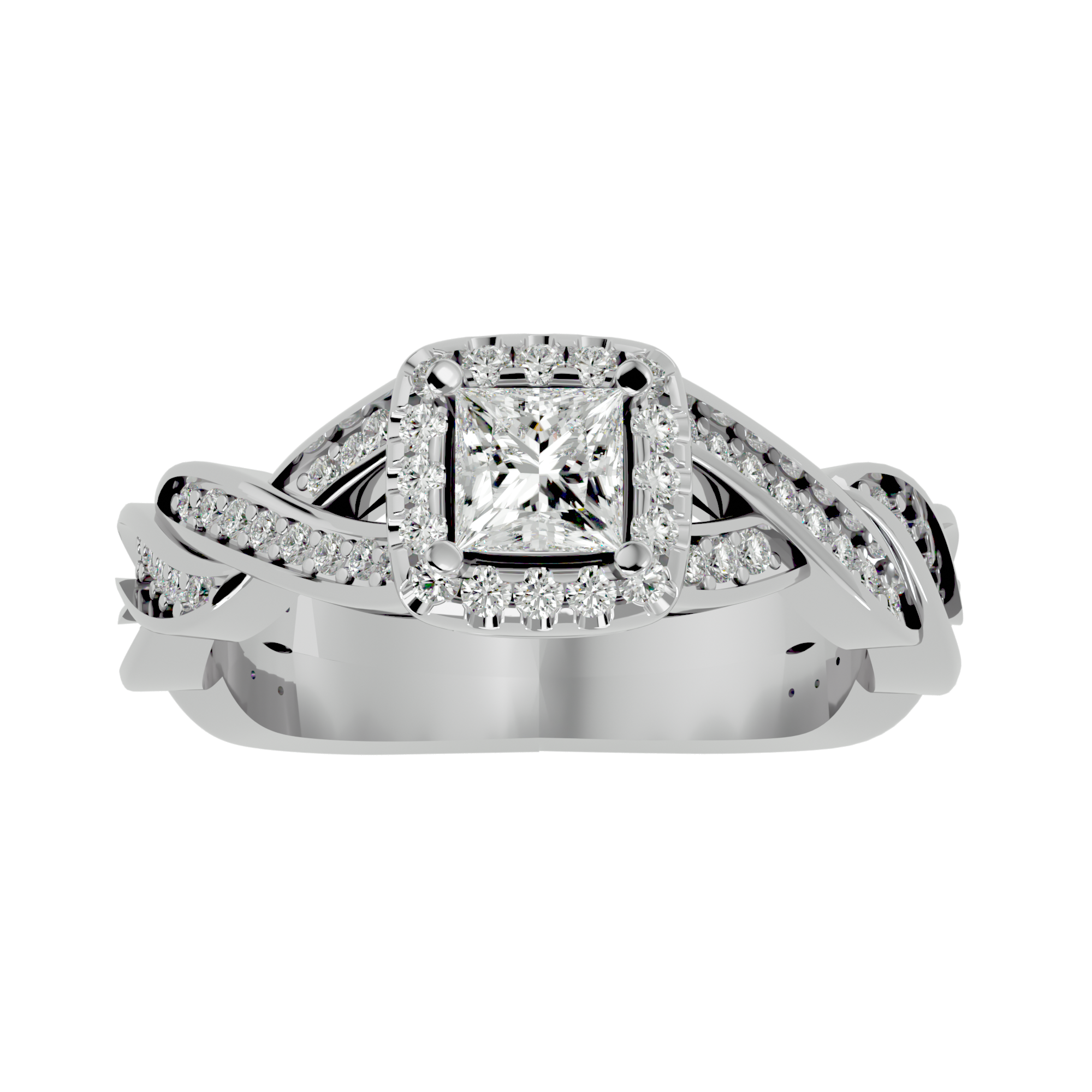 Arista Solitaire Halo Ring