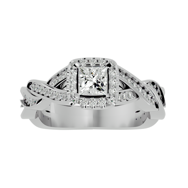 Arista Solitaire Halo Ring