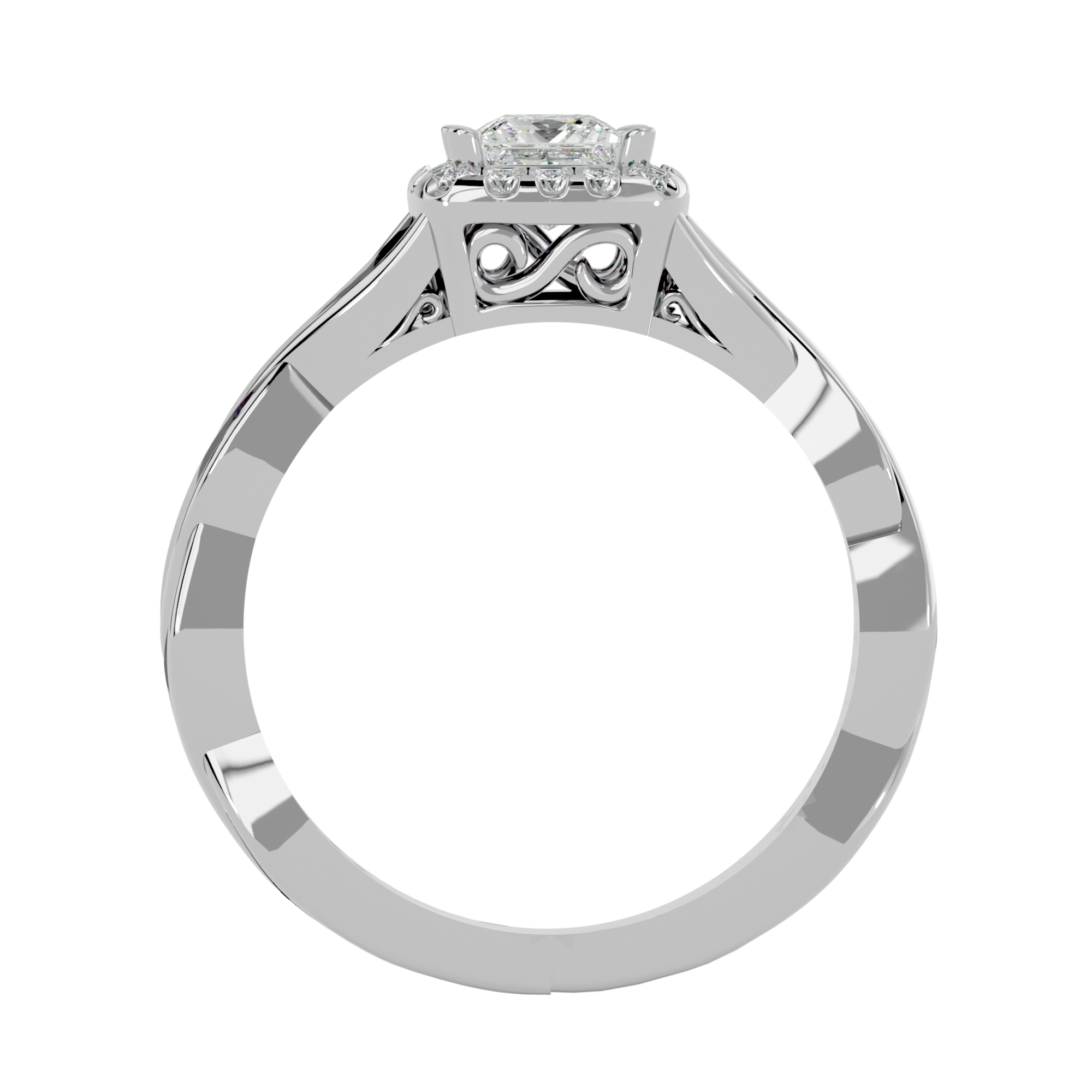 Arista Solitaire Halo Ring