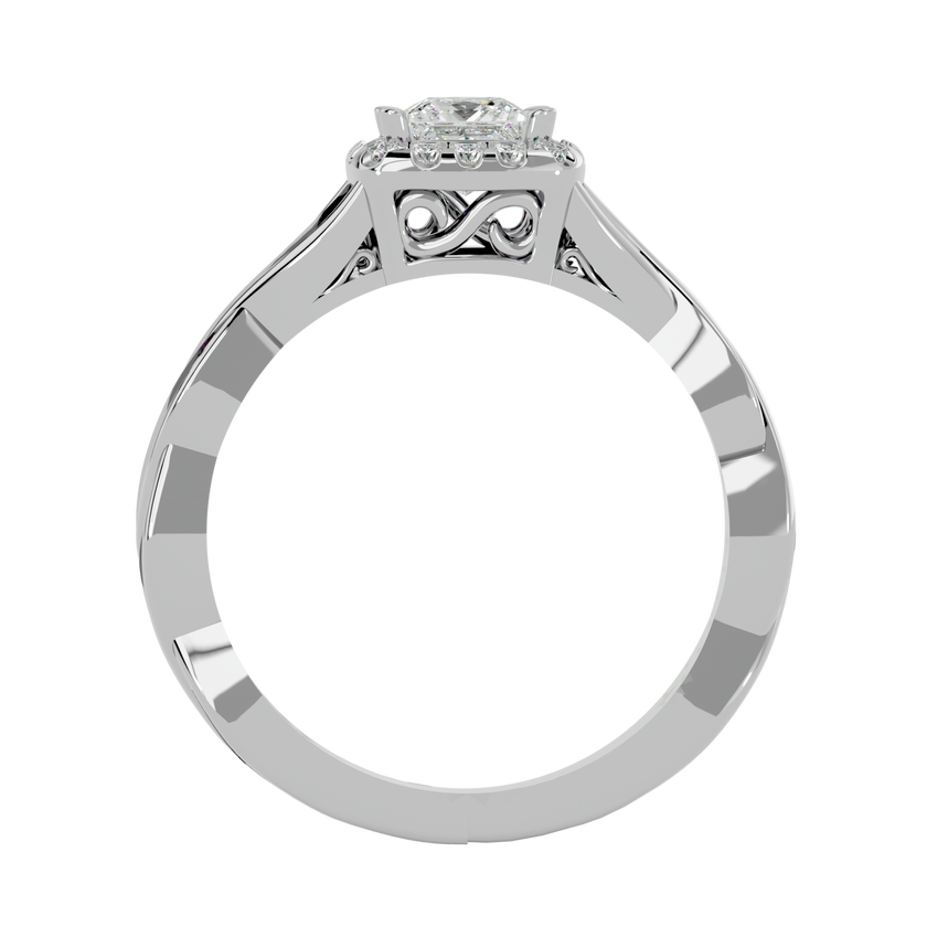 Arista Solitaire Halo Ring