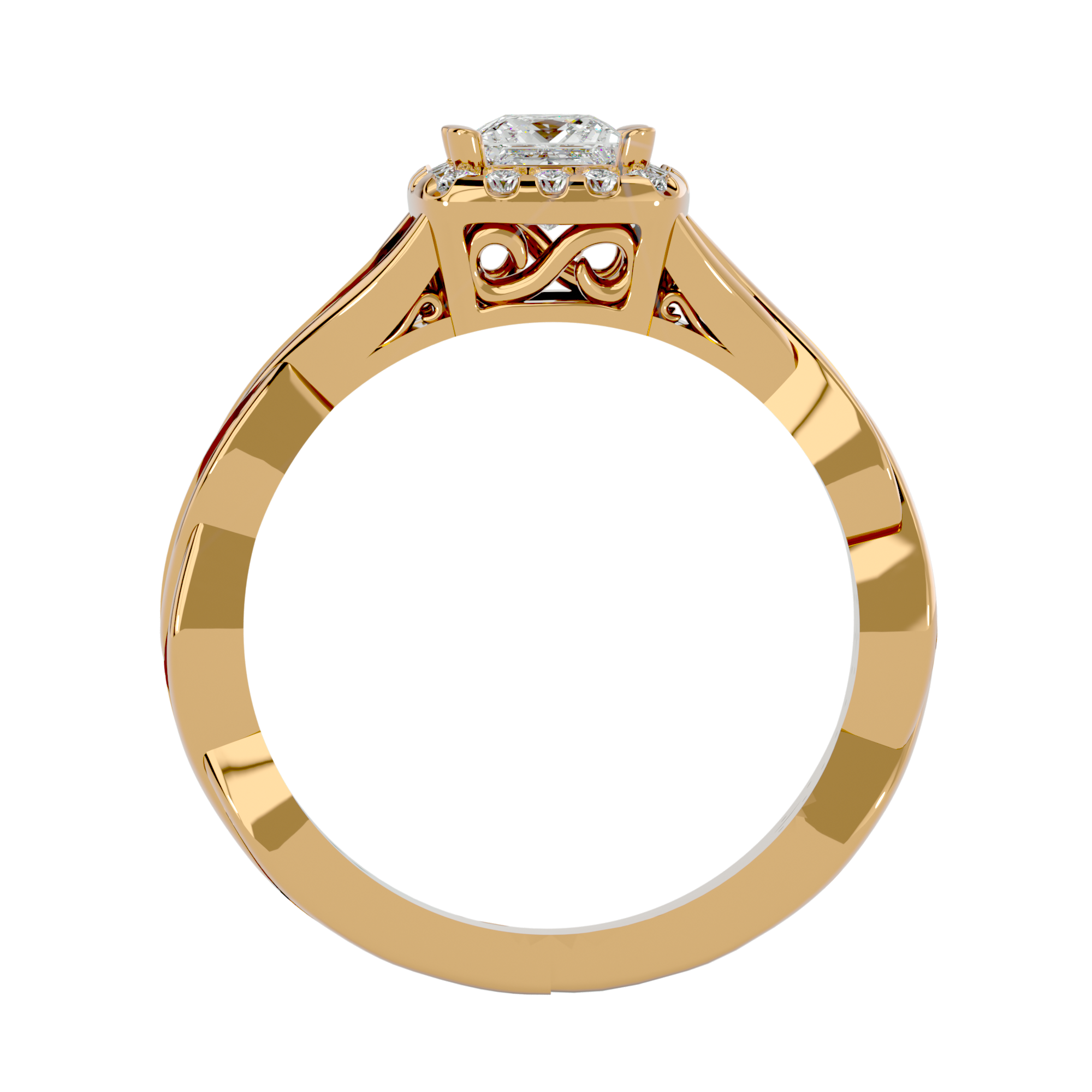 Arista Solitaire Halo Ring