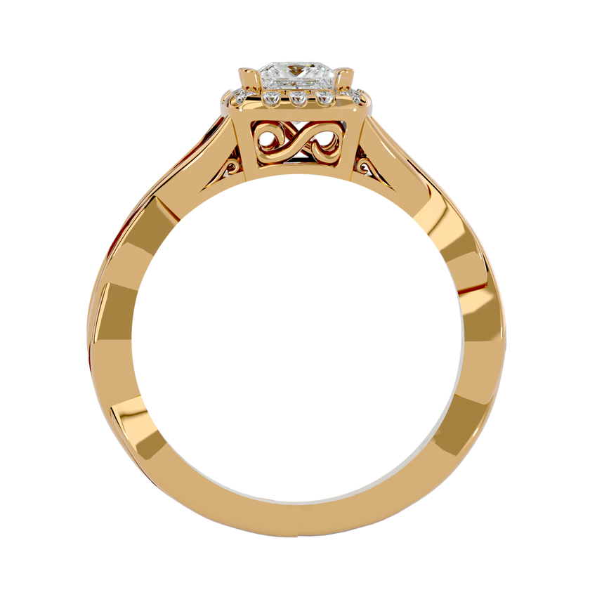 Arista Solitaire Halo Ring