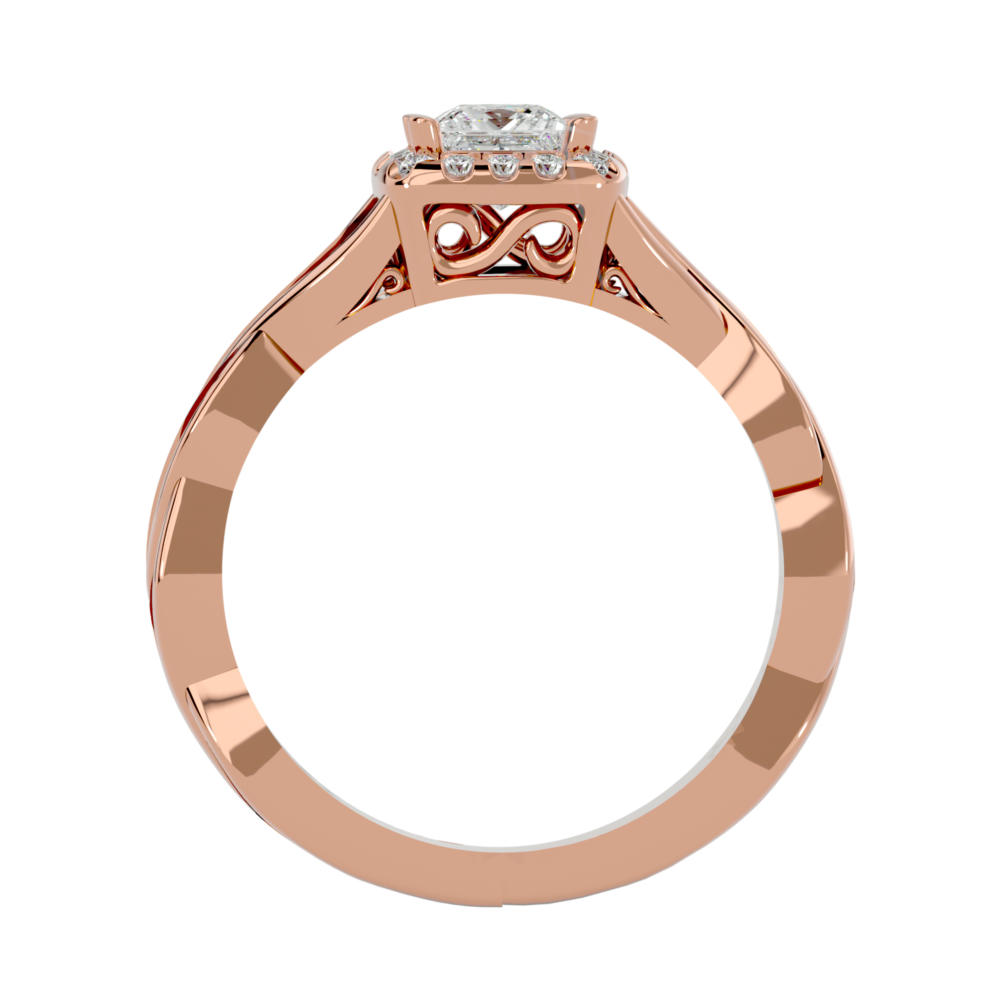 Arista Solitaire Halo Ring