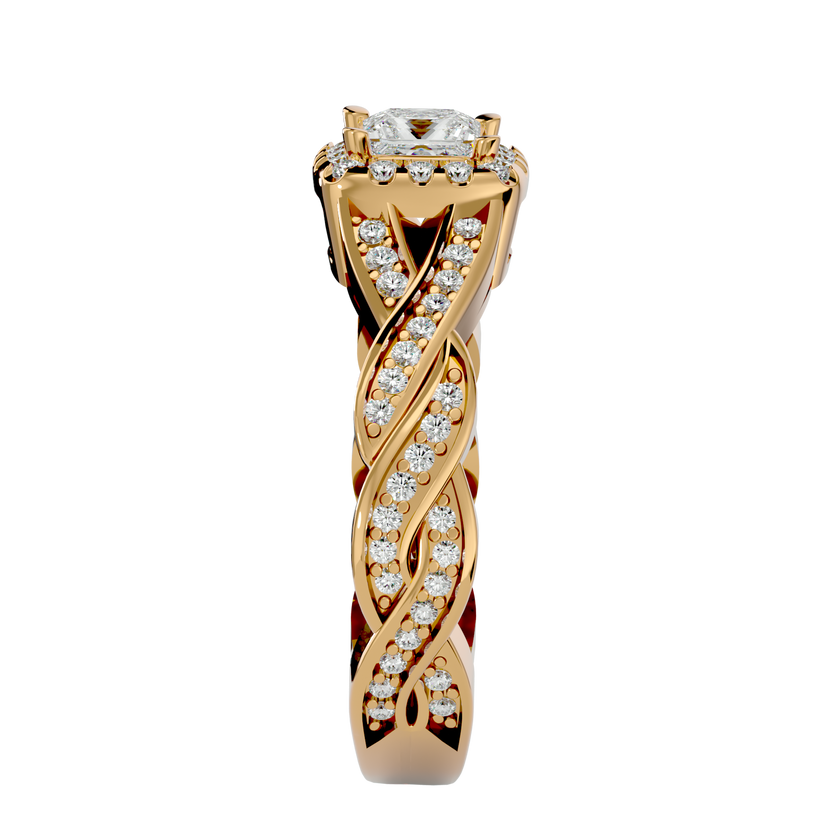 Arista Solitaire Halo Ring