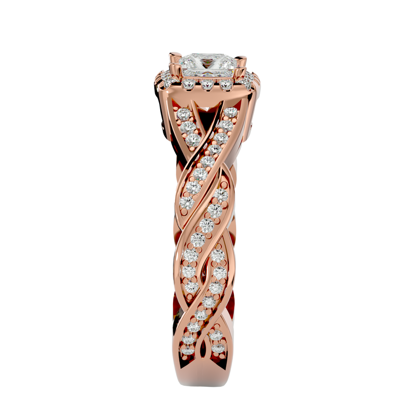 Arista Solitaire Halo Ring