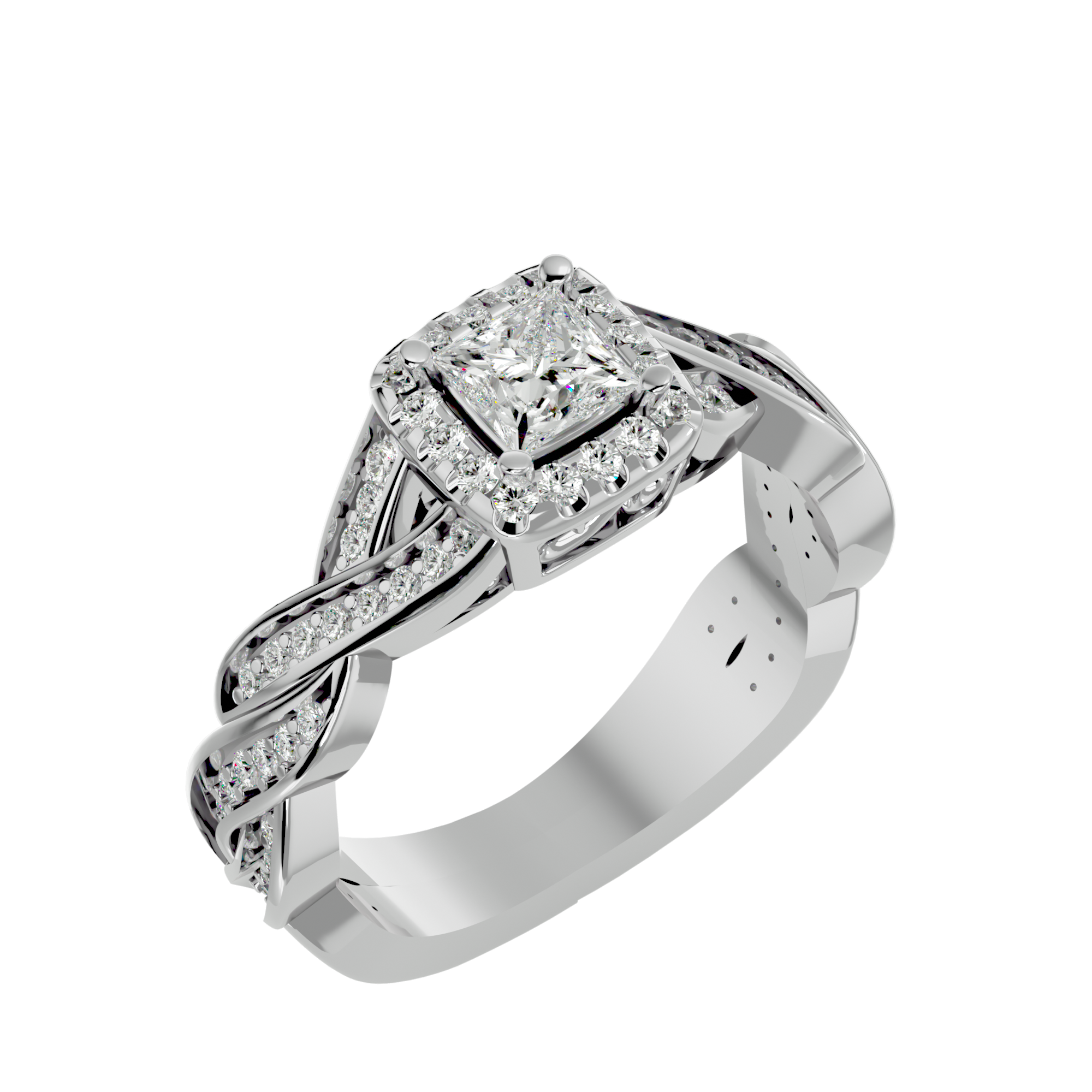 Arista Solitaire Halo Ring