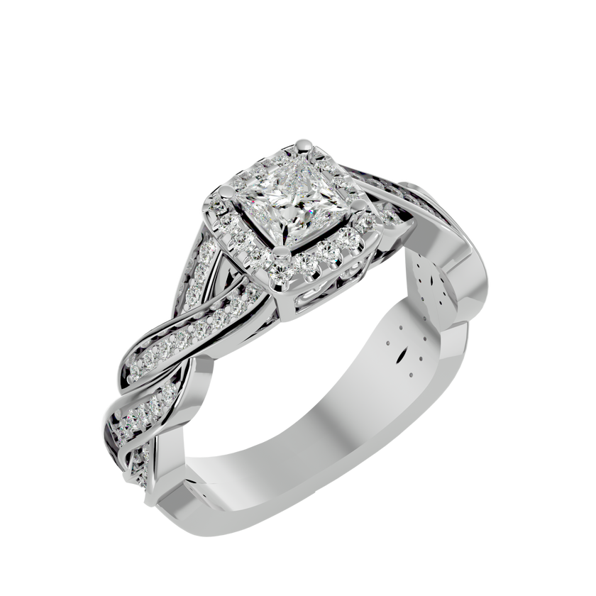 Arista Solitaire Halo Ring