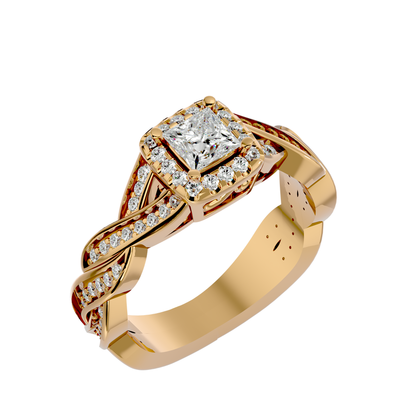 Arista Solitaire Halo Ring