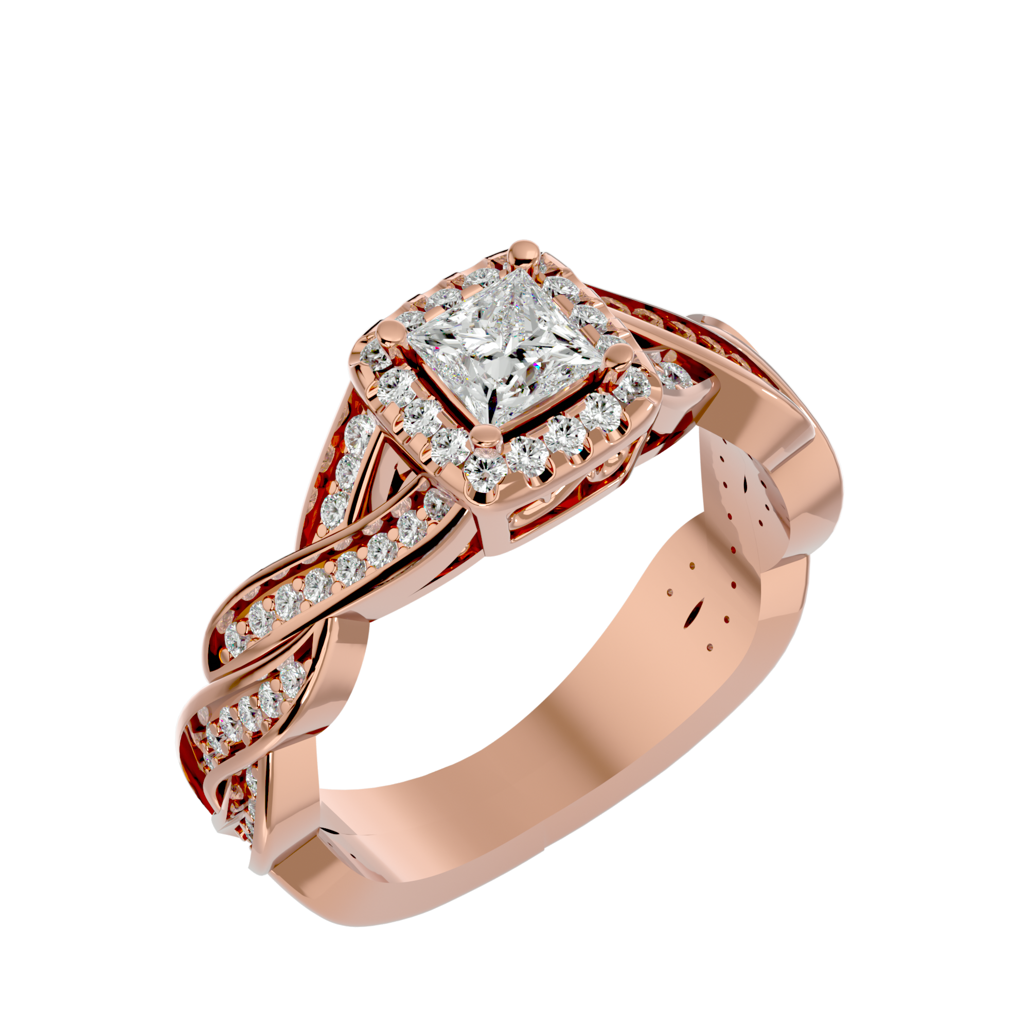 Arista Solitaire Halo Ring