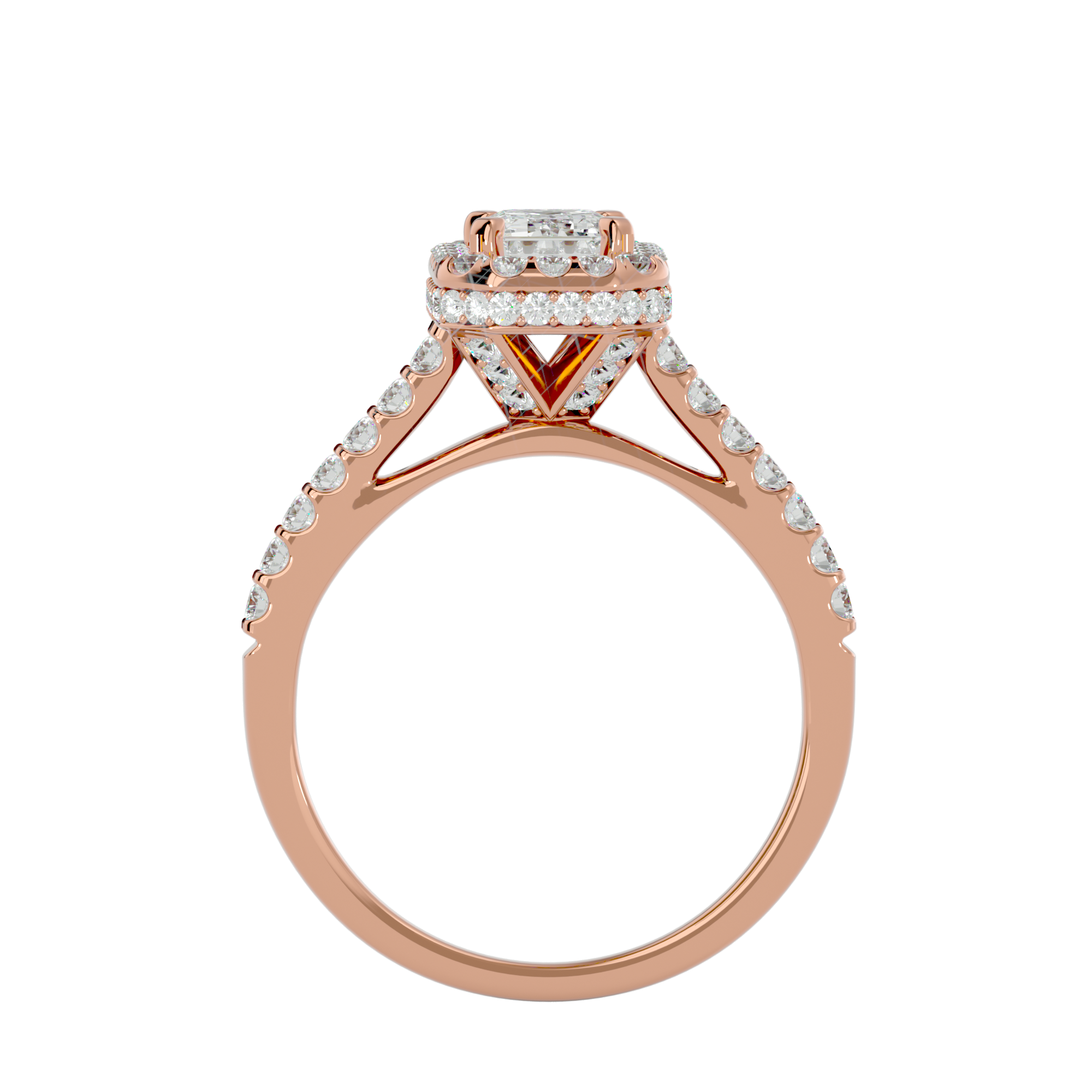 Zavian Solitaire Halo Ring