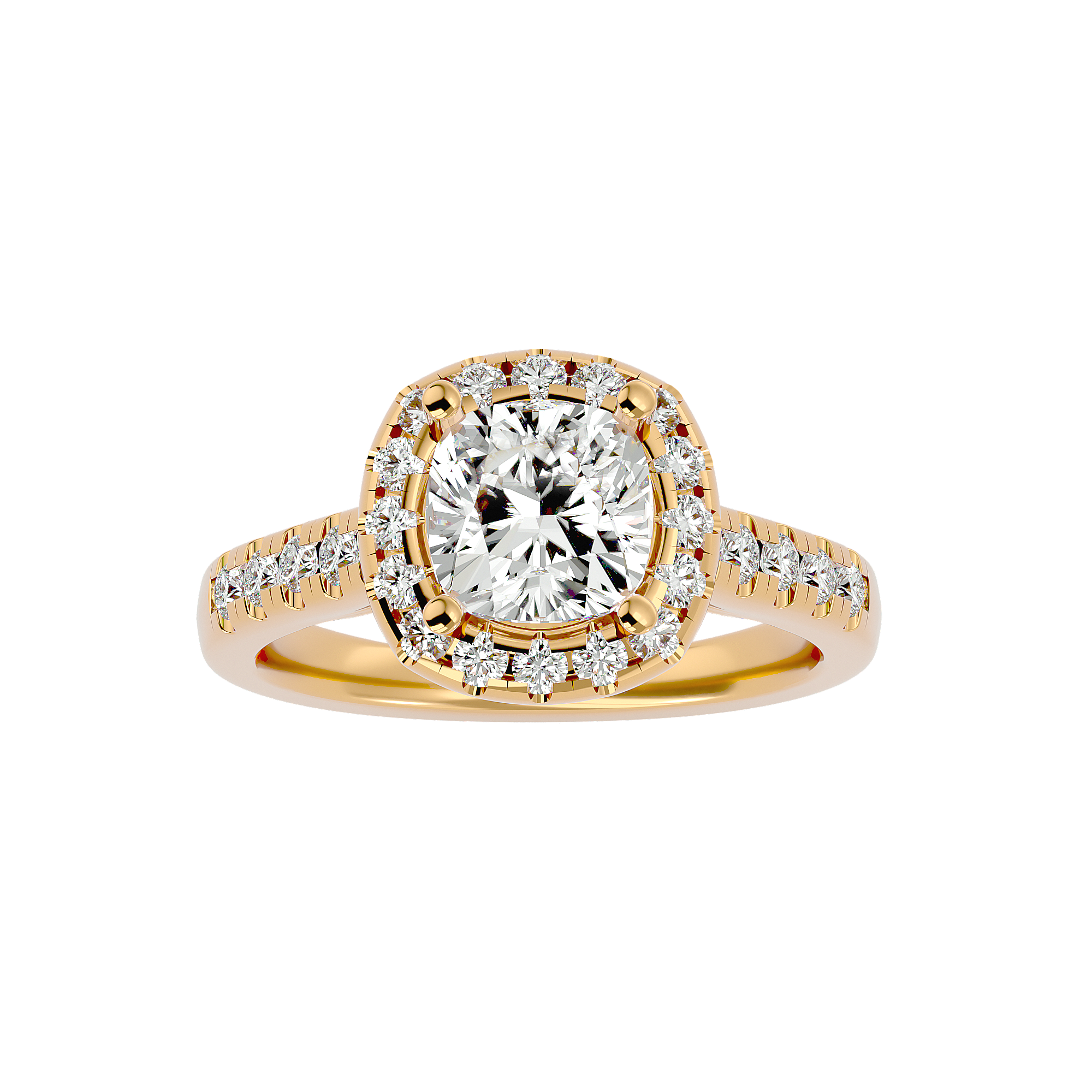 Ezra Solitaire Halo Ring