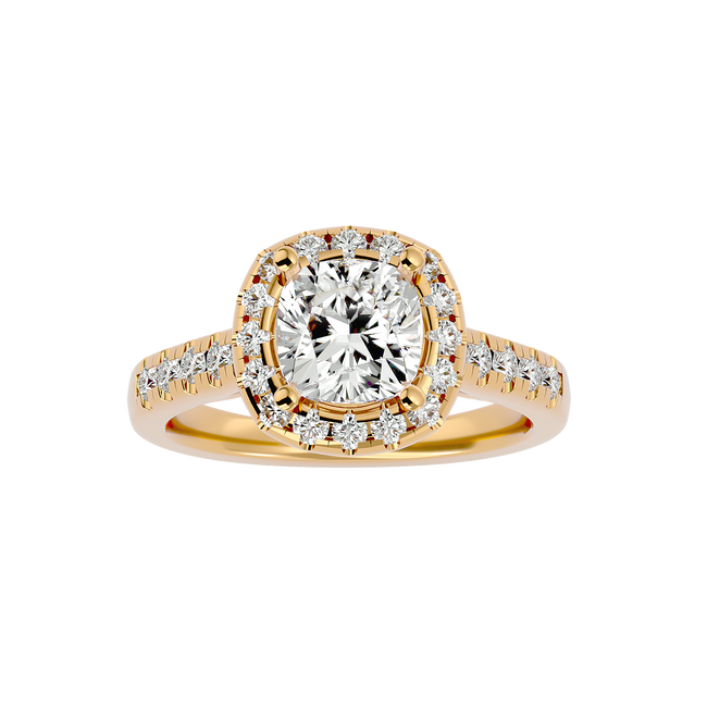 Ezra Solitaire Halo Ring