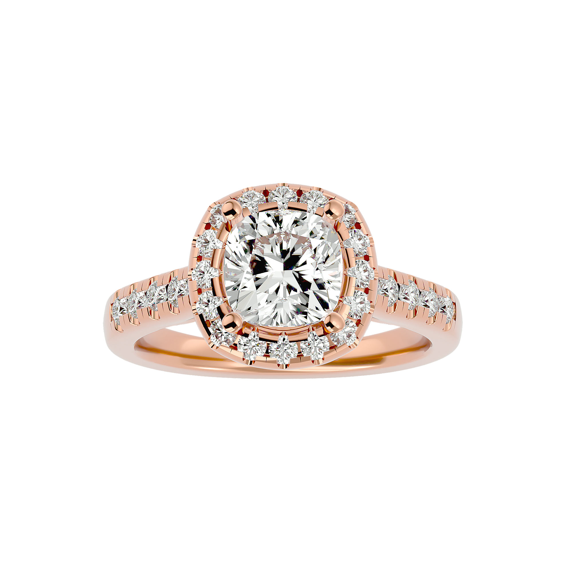 Ezra Solitaire Halo Ring