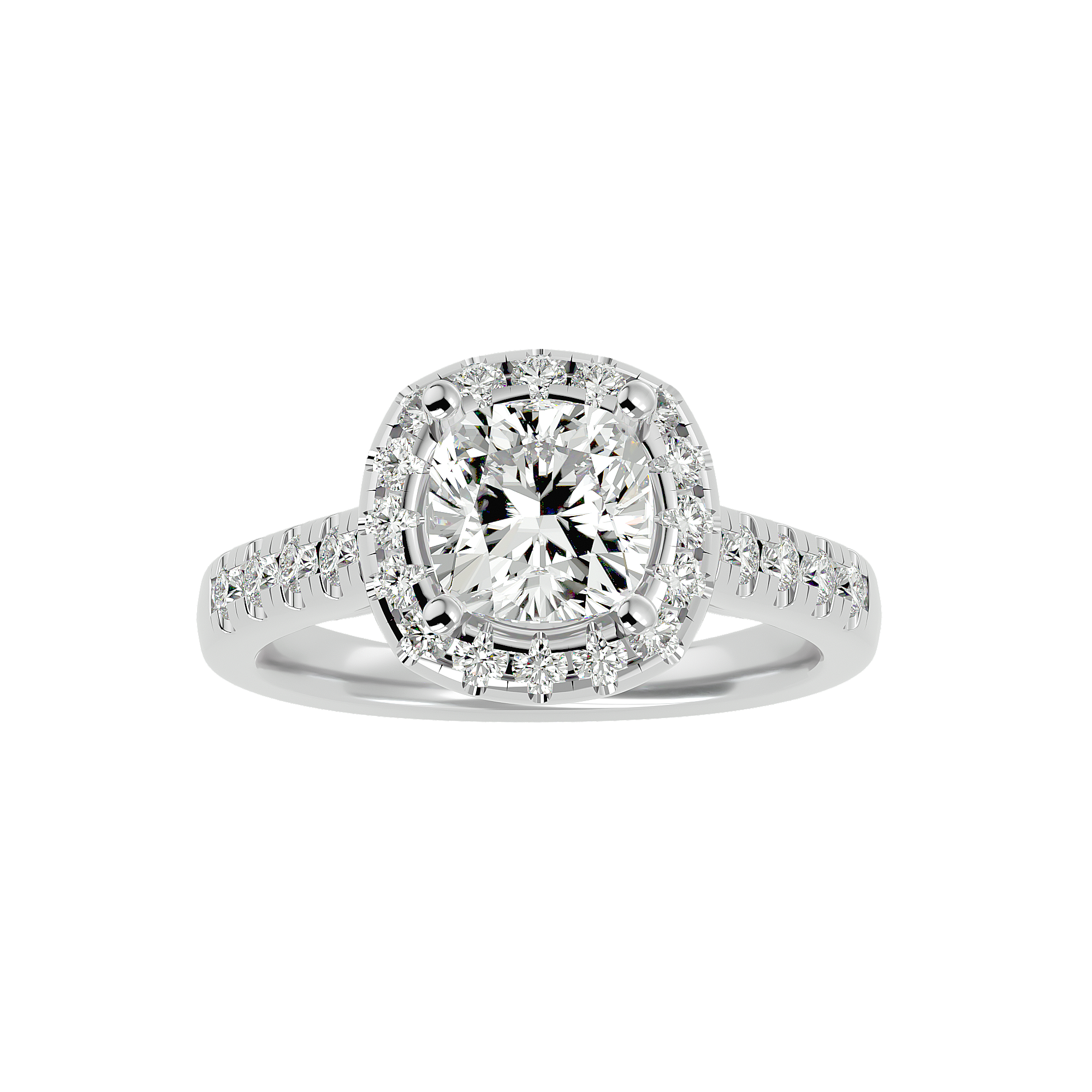 Ezra Solitaire Halo Ring