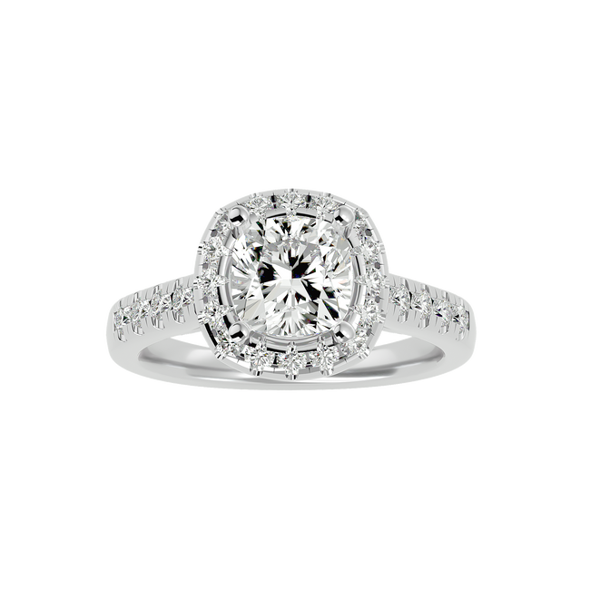 Ezra Solitaire Halo Ring