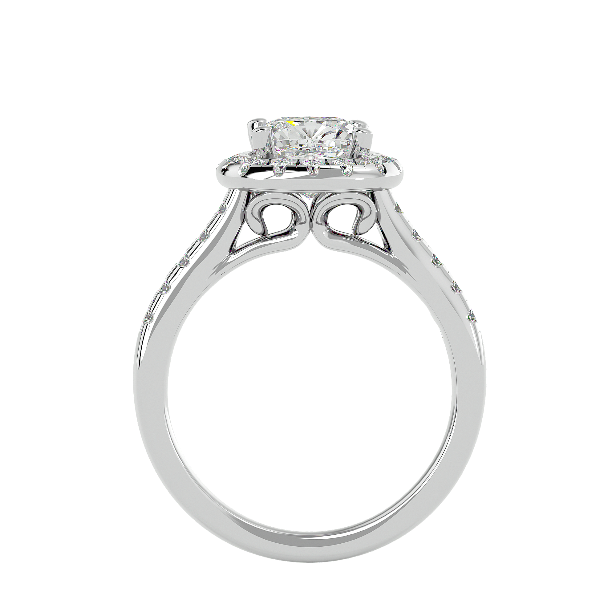 Ezra Solitaire Halo Ring