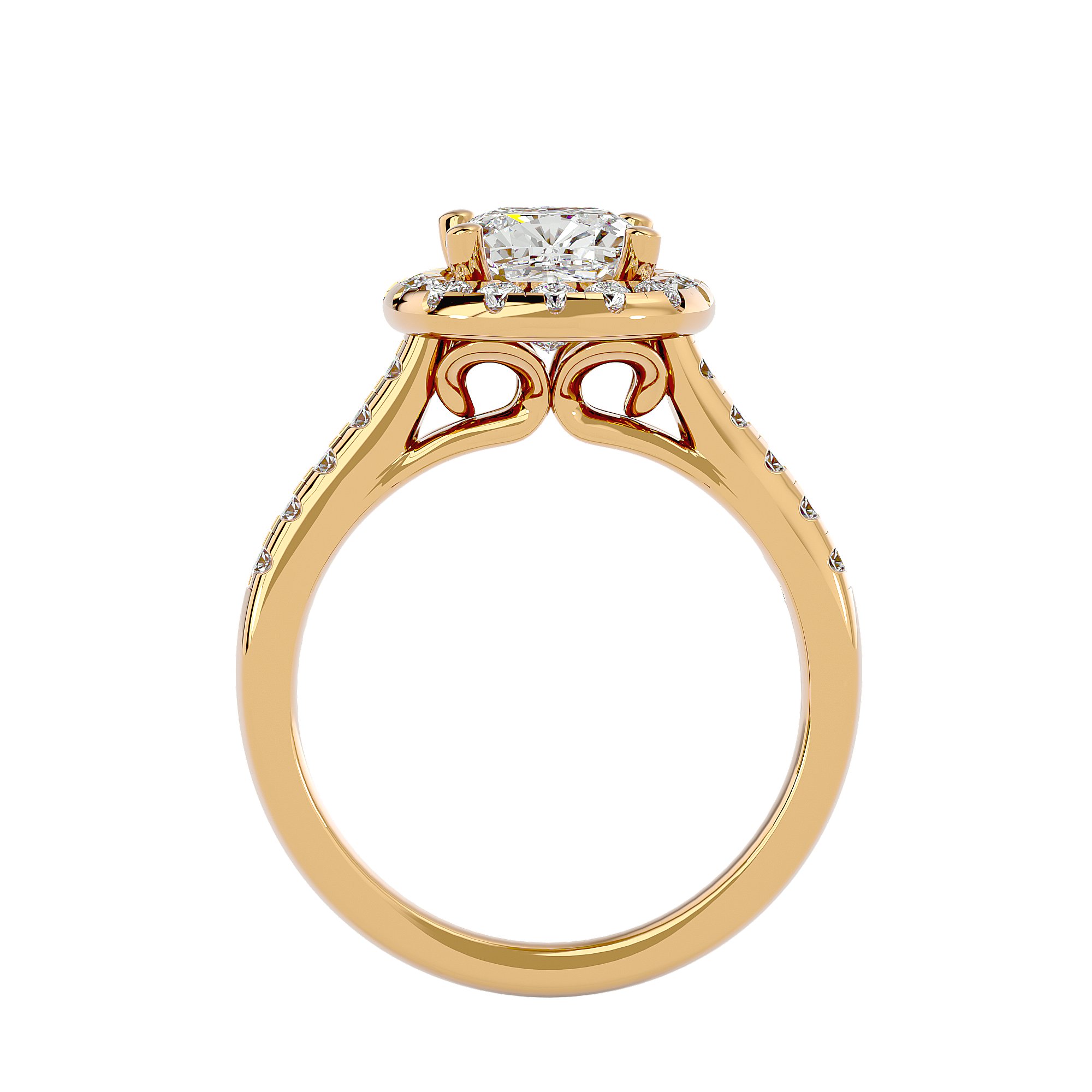 Ezra Solitaire Halo Ring