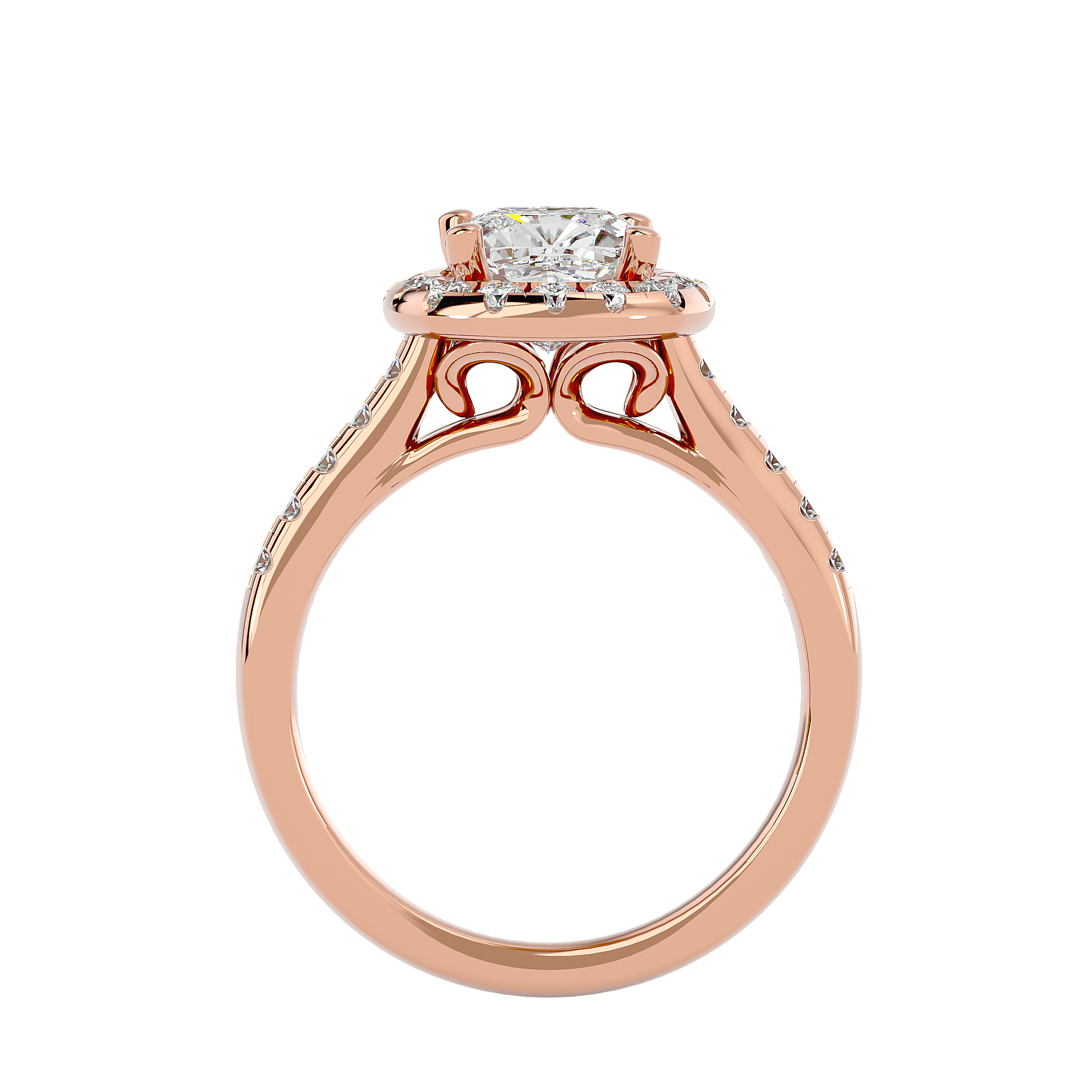 Ezra Solitaire Halo Ring