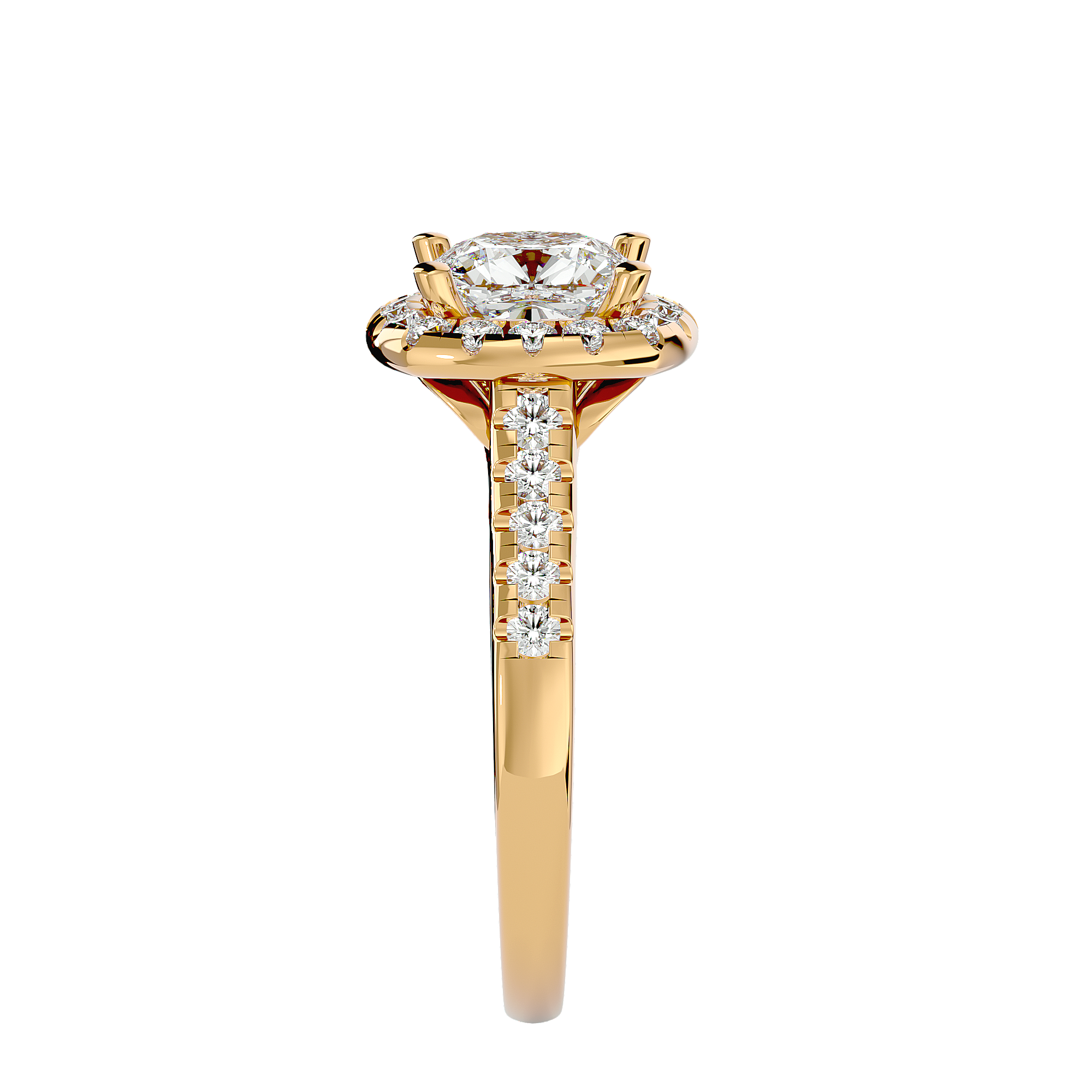 Ezra Solitaire Halo Ring
