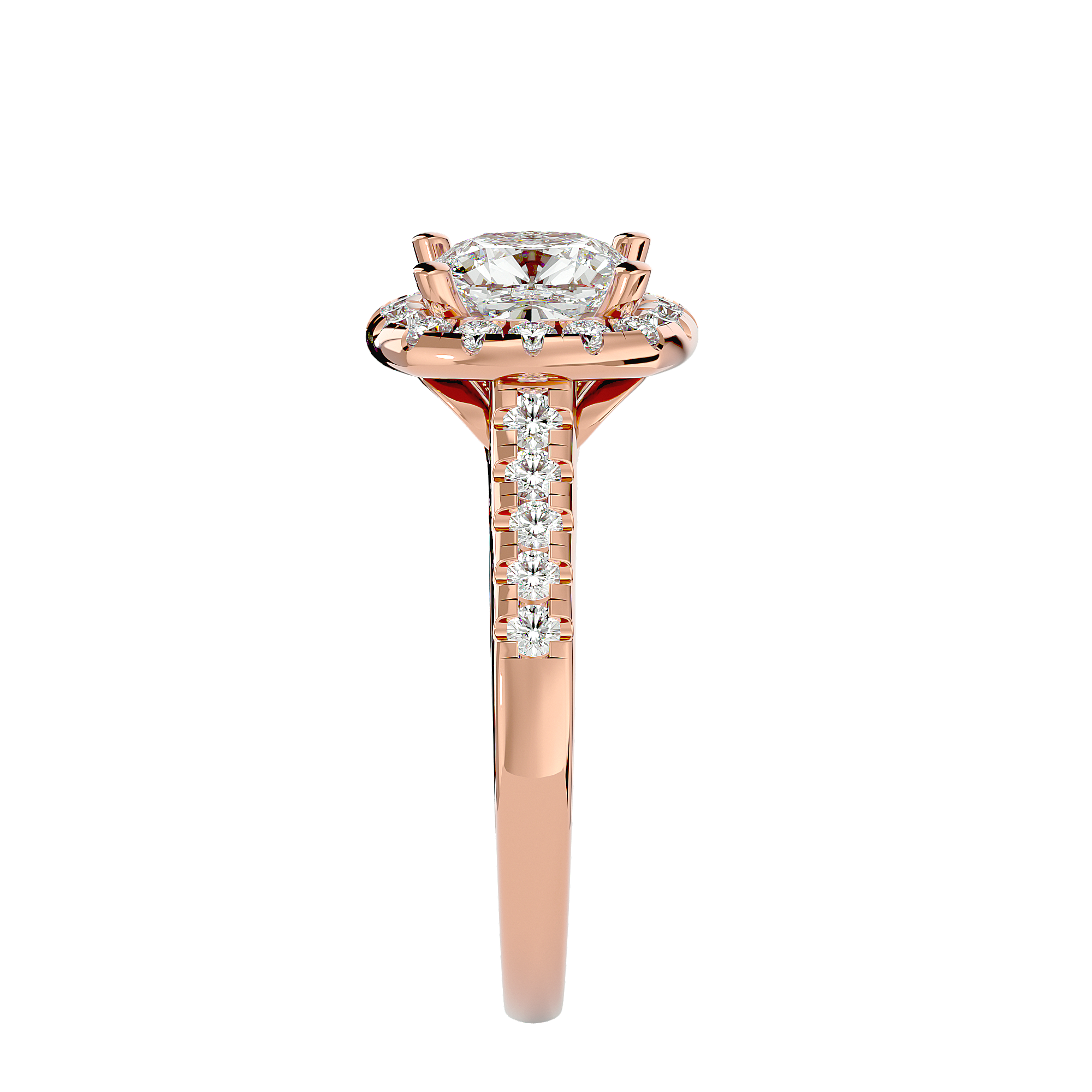 Ezra Solitaire Halo Ring