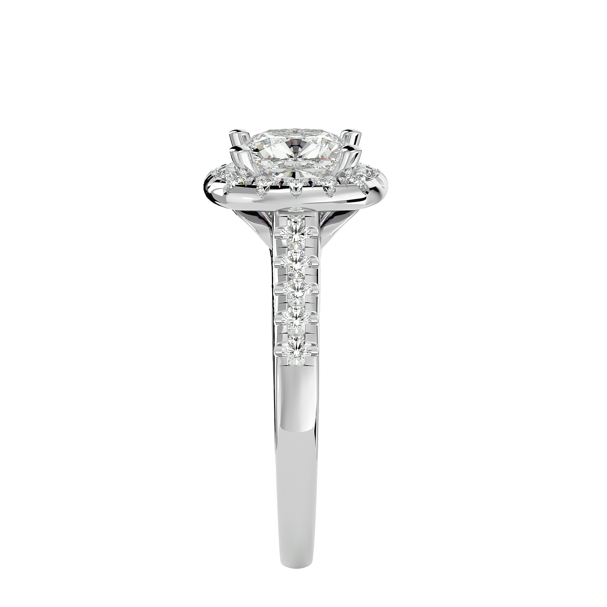 Ezra Solitaire Halo Ring