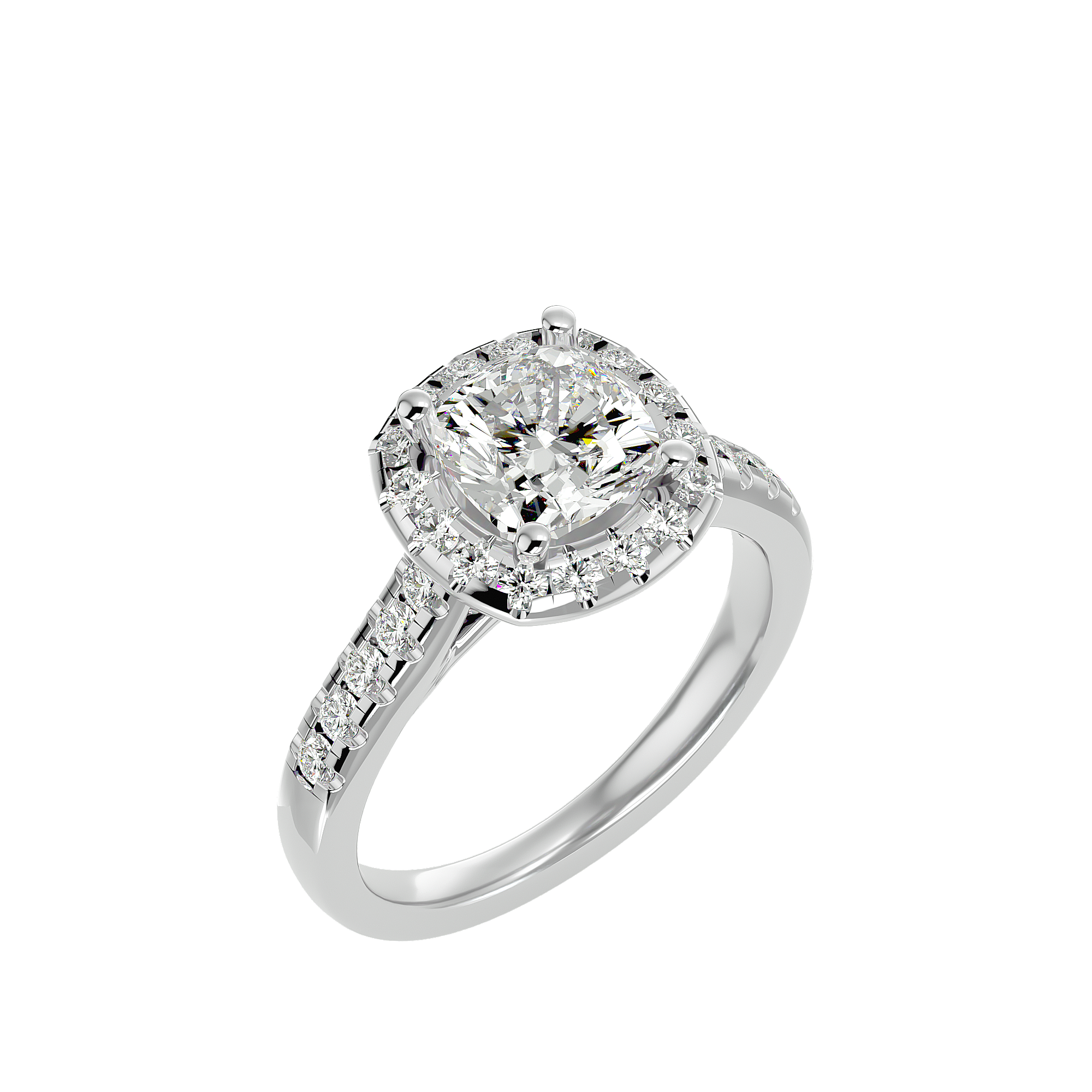 Ezra Solitaire Halo Ring