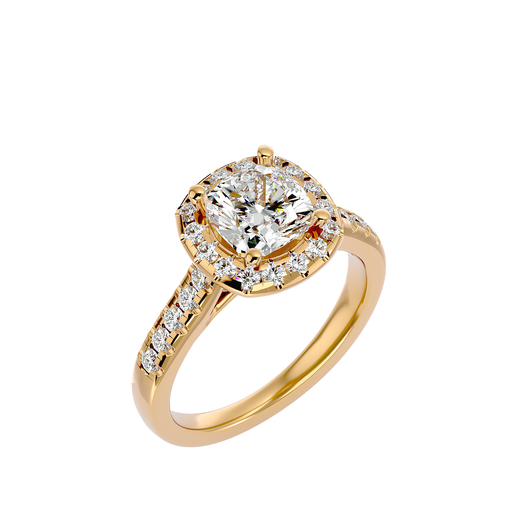 Ezra Solitaire Halo Ring