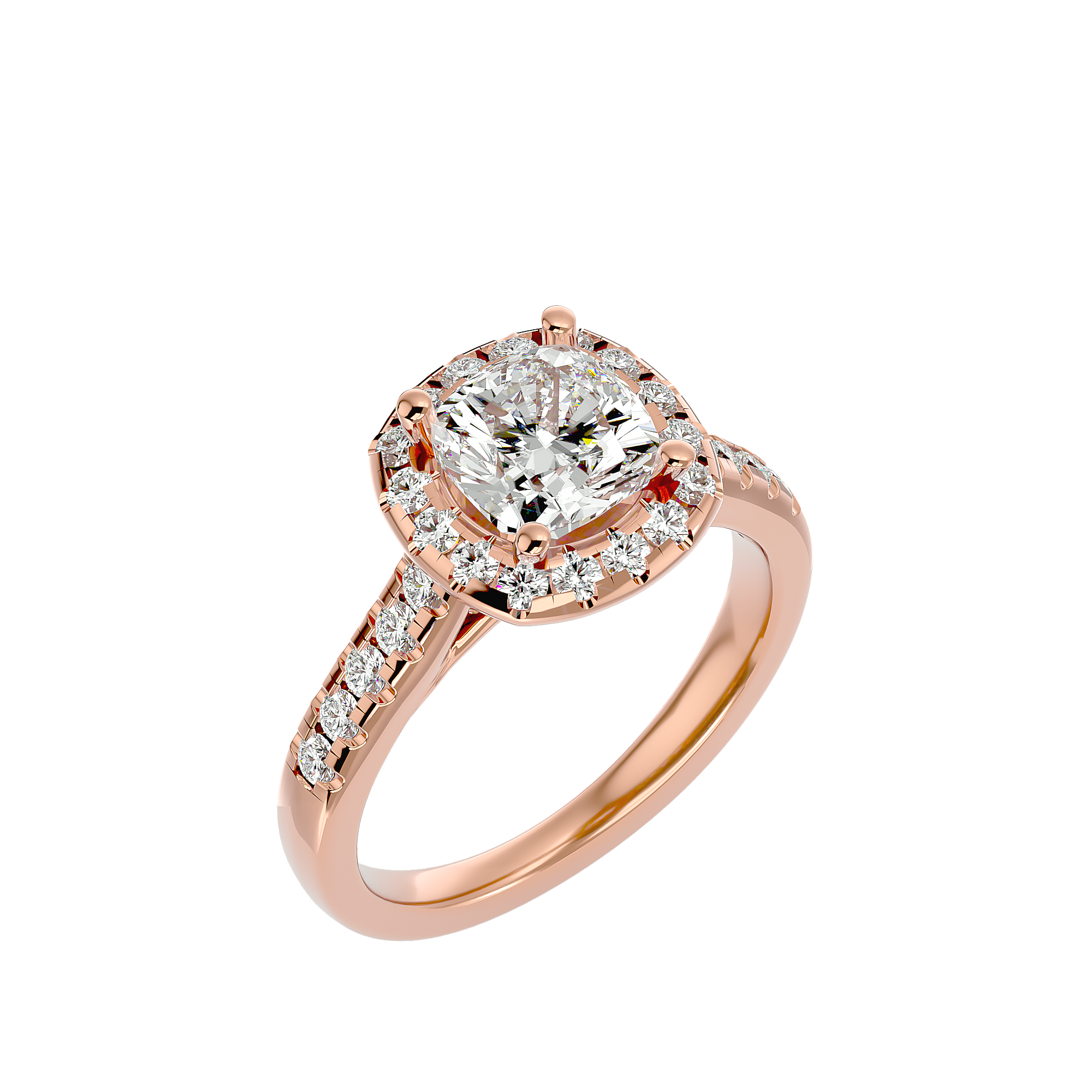 Ezra Solitaire Halo Ring